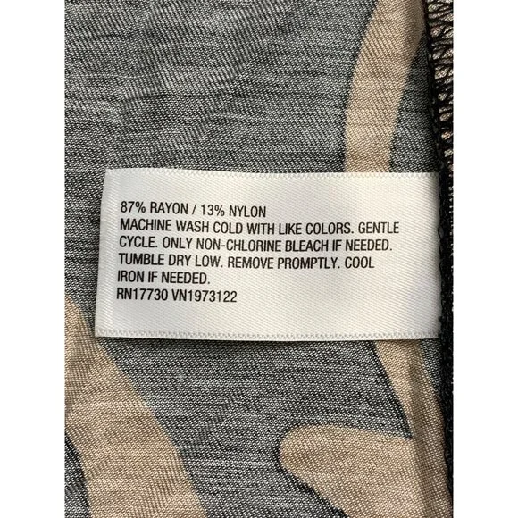 Ava & Viv Womens Plus Size Black & Tan Abstract Button-Front Shirt Size XXL - Picture 8 of 11